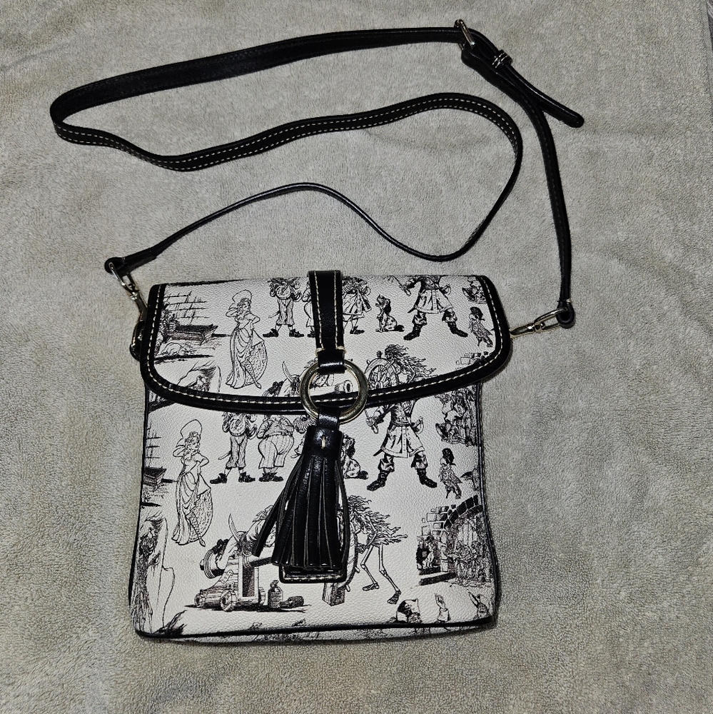 Disney Dooney And Bourke Pirates Black and White Crossbody Bag